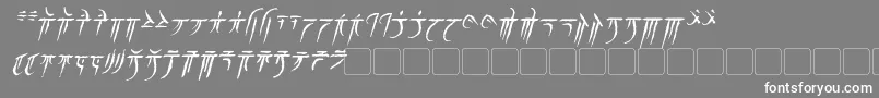 フォントIokharicItalic – 灰色の背景に白い文字