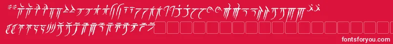 フォントIokharicItalic – 赤い背景に白い文字