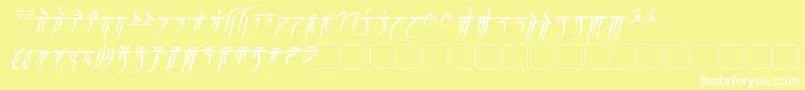 IokharicItalic Font – White Fonts on Yellow Background