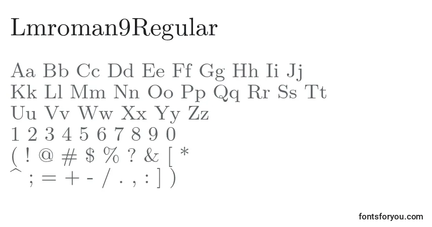 Шрифт Lmroman9Regular – алфавит, цифры, специальные символы
