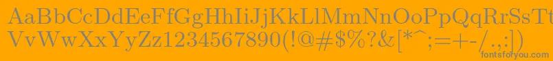 フォントLmroman9Regular – オレンジの背景に灰色の文字