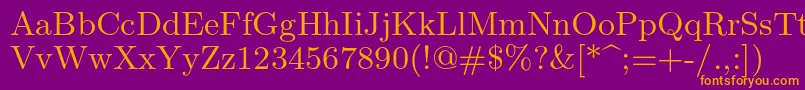 Lmroman9Regular Font – Orange Fonts on Purple Background