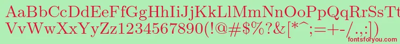 Lmroman9Regular Font – Red Fonts on Green Background