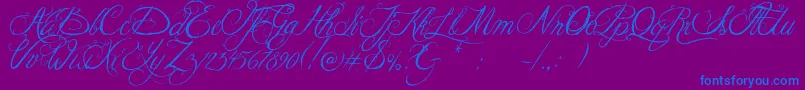 Jellykakingshat Font – Blue Fonts on Purple Background