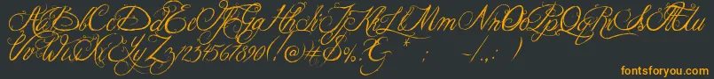 Jellykakingshat-Schriftart – Orangefarbene Schriften auf schwarzem Hintergrund