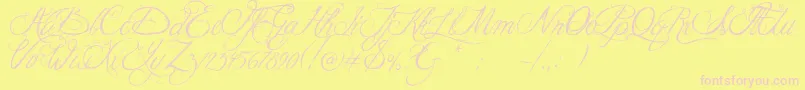 Jellykakingshat Font – Pink Fonts on Yellow Background