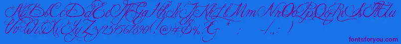 Jellykakingshat Font – Purple Fonts on Blue Background