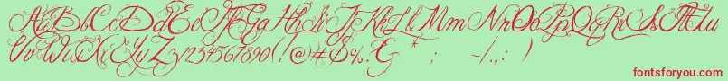 Jellykakingshat Font – Red Fonts on Green Background