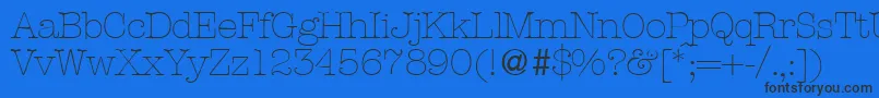 ModerntypewriterlightRegular Font – Black Fonts on Blue Background