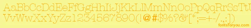 ModerntypewriterlightRegular Font – Orange Fonts on Yellow Background