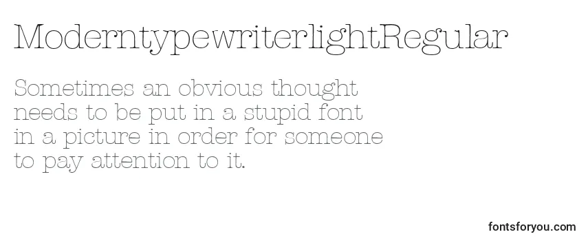 Шрифт ModerntypewriterlightRegular