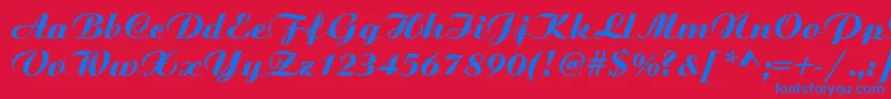 BoyarskyBoldItalic Font – Blue Fonts on Red Background