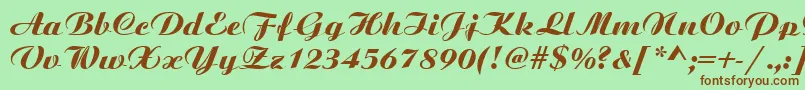 BoyarskyBoldItalic Font – Brown Fonts on Green Background