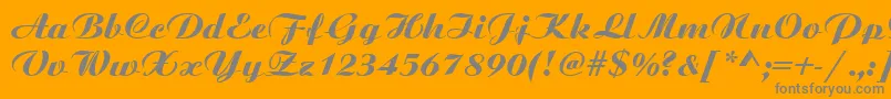 BoyarskyBoldItalic Font – Gray Fonts on Orange Background