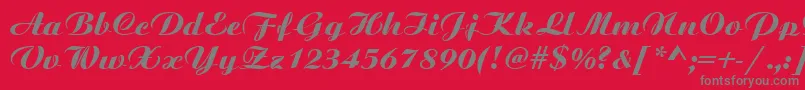 BoyarskyBoldItalic Font – Gray Fonts on Red Background