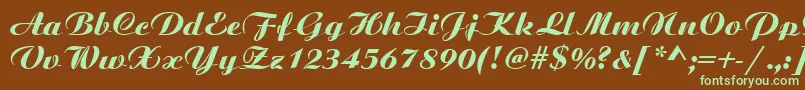 BoyarskyBoldItalic Font – Green Fonts on Brown Background