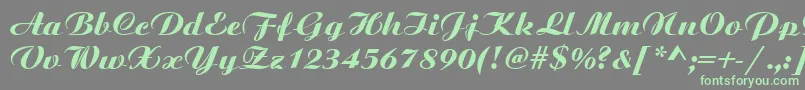 BoyarskyBoldItalic Font – Green Fonts on Gray Background