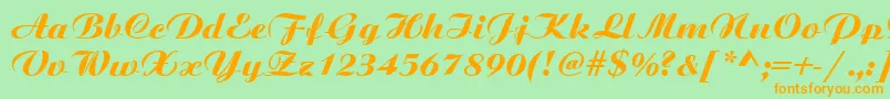 BoyarskyBoldItalic Font – Orange Fonts on Green Background