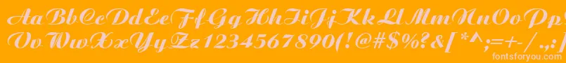 BoyarskyBoldItalic Font – Pink Fonts on Orange Background