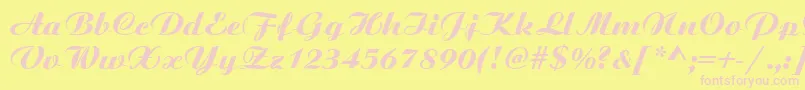 BoyarskyBoldItalic Font – Pink Fonts on Yellow Background