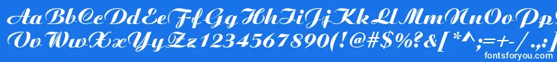 BoyarskyBoldItalic Font – White Fonts on Blue Background