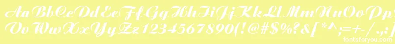 BoyarskyBoldItalic Font – White Fonts on Yellow Background