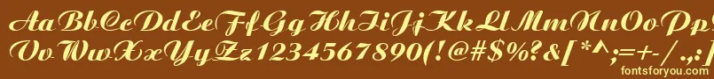 BoyarskyBoldItalic Font – Yellow Fonts on Brown Background