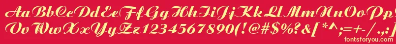 BoyarskyBoldItalic Font – Yellow Fonts on Red Background