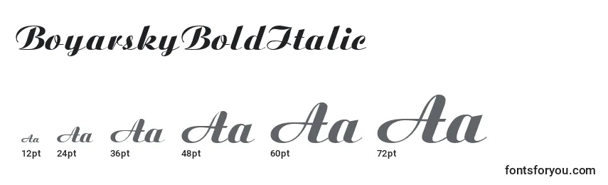 BoyarskyBoldItalic Font Sizes