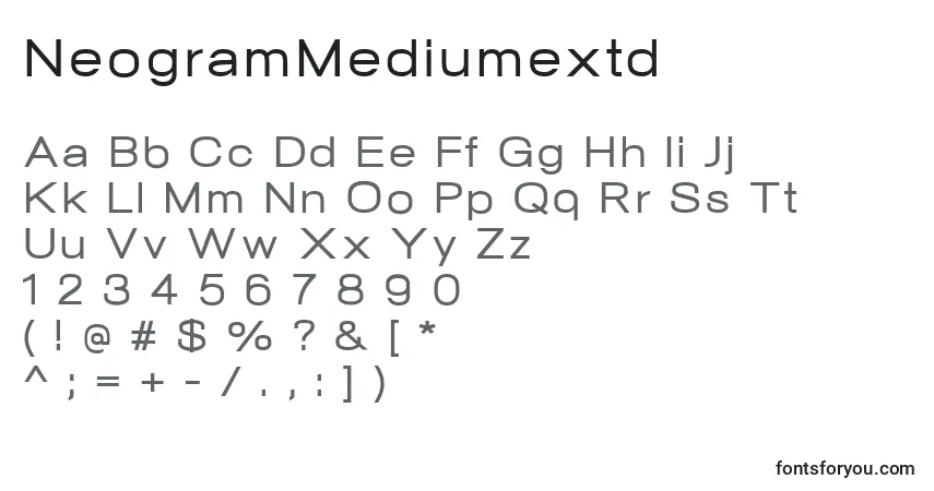 Шрифт NeogramMediumextd – алфавит, цифры, специальные символы