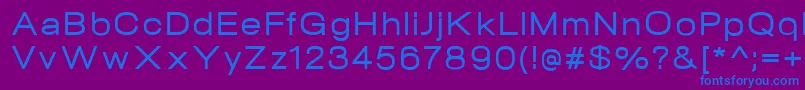 フォントNeogramMediumextd – 紫色の背景に青い文字