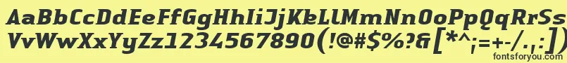 LinotypeAuthenticSmallSerifBoldit-Schriftart – Schwarze Schriften auf gelbem Hintergrund