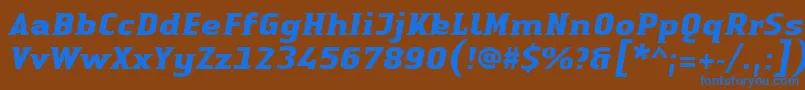 Шрифт LinotypeAuthenticSmallSerifBoldit – синие шрифты на коричневом фоне