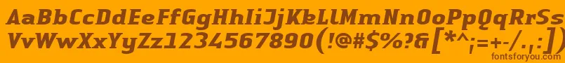 LinotypeAuthenticSmallSerifBoldit Font – Brown Fonts on Orange Background