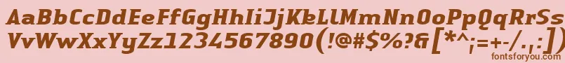 LinotypeAuthenticSmallSerifBoldit Font – Brown Fonts on Pink Background