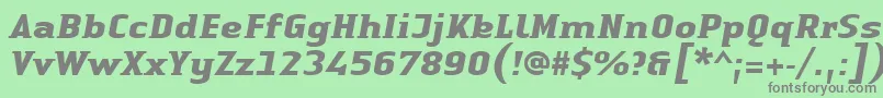 Шрифт LinotypeAuthenticSmallSerifBoldit – серые шрифты на зелёном фоне