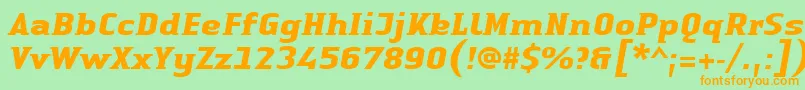 Police LinotypeAuthenticSmallSerifBoldit – polices orange sur fond vert