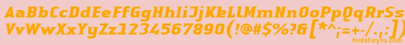 LinotypeAuthenticSmallSerifBoldit Font – Orange Fonts on Pink Background