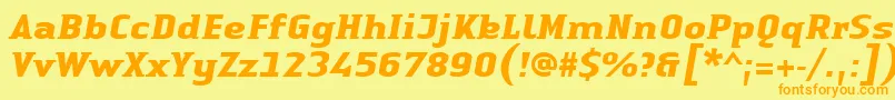 Czcionka LinotypeAuthenticSmallSerifBoldit – pomarańczowe czcionki na żółtym tle