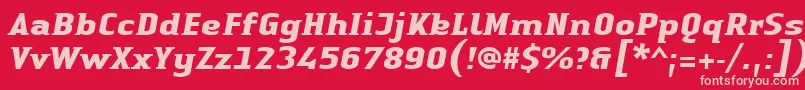 Шрифт LinotypeAuthenticSmallSerifBoldit – розовые шрифты на красном фоне