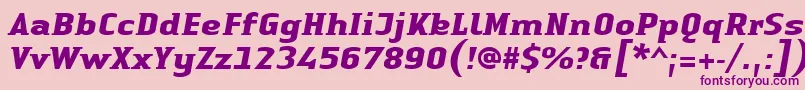 Fonte LinotypeAuthenticSmallSerifBoldit – fontes roxas em um fundo rosa