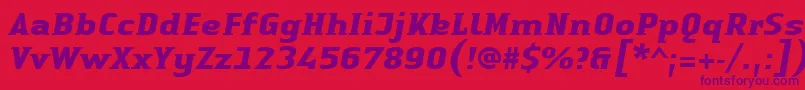 Police LinotypeAuthenticSmallSerifBoldit – polices violettes sur fond rouge