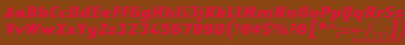 LinotypeAuthenticSmallSerifBoldit-fontti – punaiset fontit ruskealla taustalla