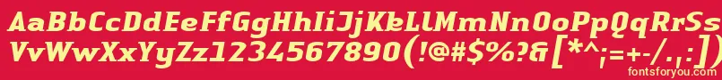 LinotypeAuthenticSmallSerifBoldit Font – Yellow Fonts on Red Background