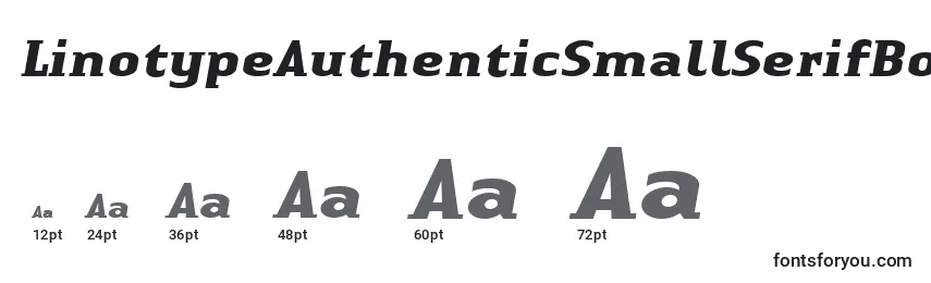 Размеры шрифта LinotypeAuthenticSmallSerifBoldit