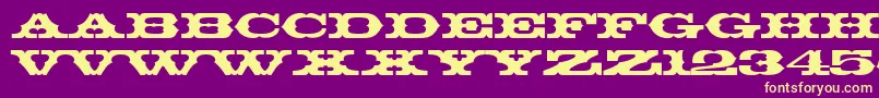 ThunderbirdBt Font – Yellow Fonts on Purple Background