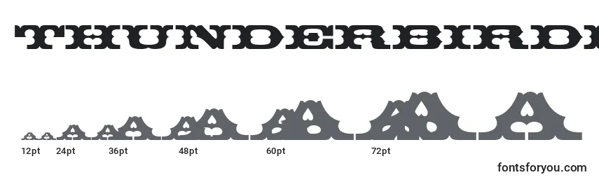 Размеры шрифта ThunderbirdBt