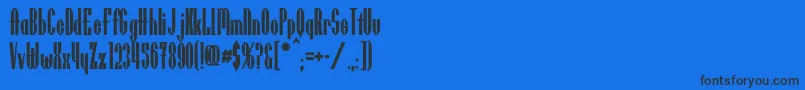 UtusiStarBold-Schriftart – Schwarze Schriften auf blauem Hintergrund