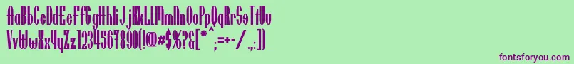 UtusiStarBold-Schriftart – Violette Schriften auf grünem Hintergrund