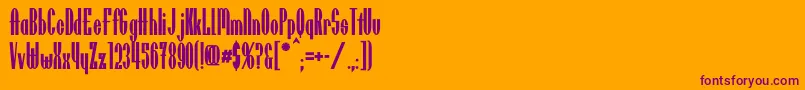 UtusiStarBold-Schriftart – Violette Schriften auf orangefarbenem Hintergrund